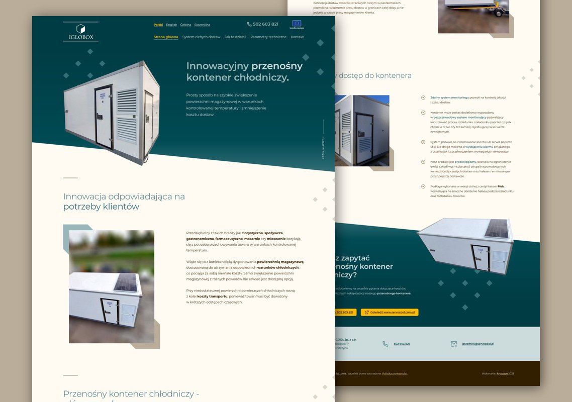 Projekt graficzny serwisu: Iglobox