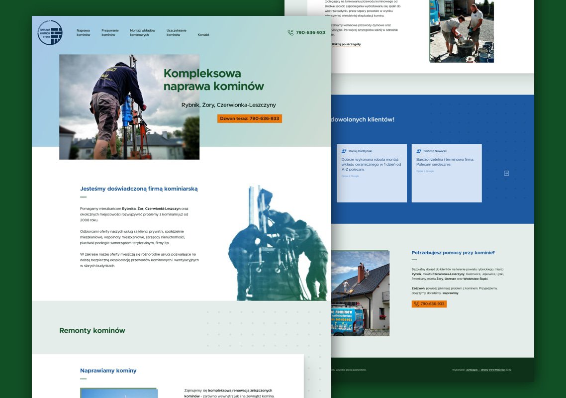 Projekt graficzny serwisu: Naprawa kominów Rybnik